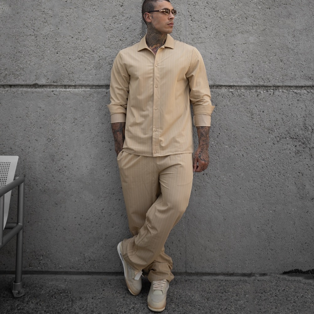 CREAM PANTS. BOOHOOMAN